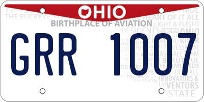 OH license plate GRR1007