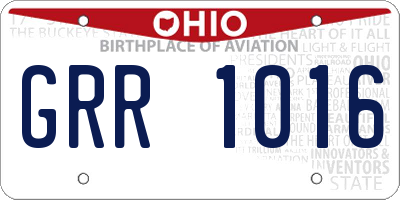OH license plate GRR1016