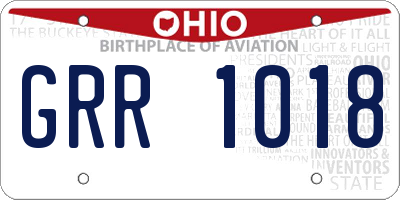 OH license plate GRR1018