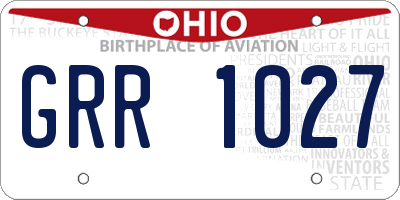 OH license plate GRR1027