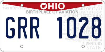 OH license plate GRR1028