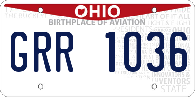 OH license plate GRR1036