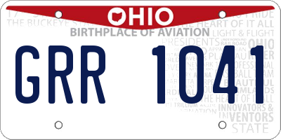 OH license plate GRR1041