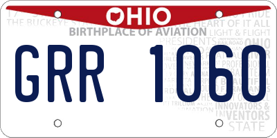 OH license plate GRR1060