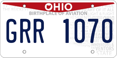 OH license plate GRR1070