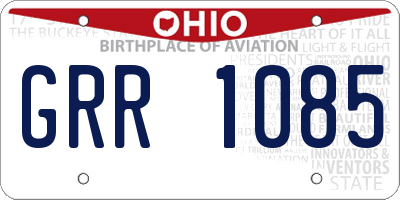 OH license plate GRR1085
