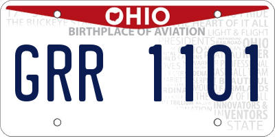 OH license plate GRR1101