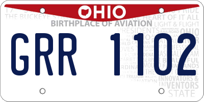 OH license plate GRR1102
