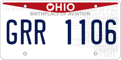 OH license plate GRR1106