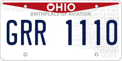 OH license plate GRR1110