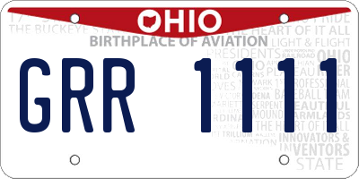 OH license plate GRR1111