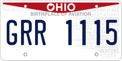 OH license plate GRR1115