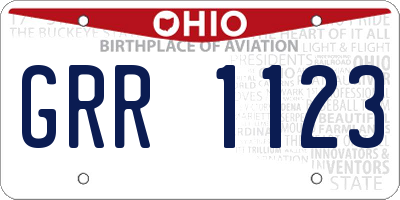 OH license plate GRR1123