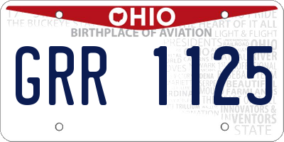 OH license plate GRR1125