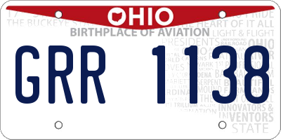 OH license plate GRR1138
