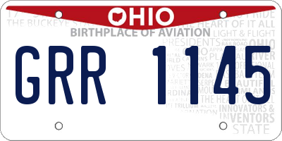 OH license plate GRR1145