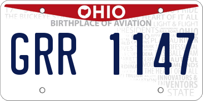 OH license plate GRR1147