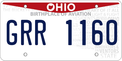 OH license plate GRR1160