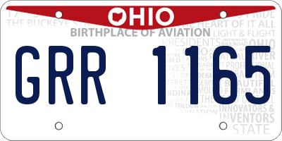 OH license plate GRR1165