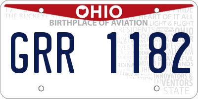 OH license plate GRR1182