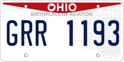 OH license plate GRR1193