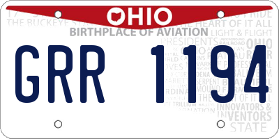 OH license plate GRR1194