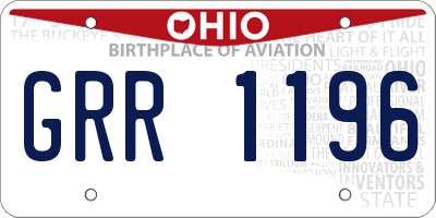 OH license plate GRR1196