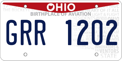 OH license plate GRR1202