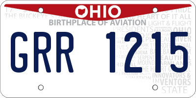 OH license plate GRR1215