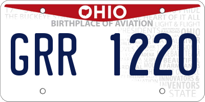 OH license plate GRR1220