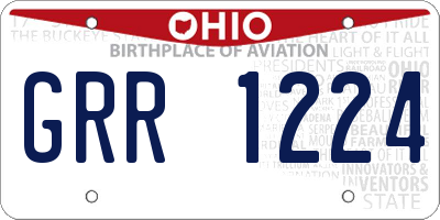 OH license plate GRR1224