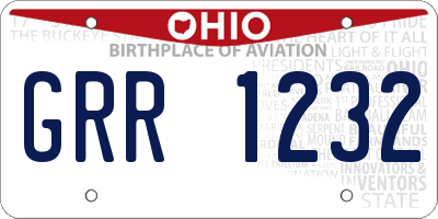 OH license plate GRR1232
