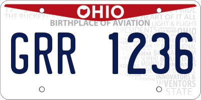 OH license plate GRR1236