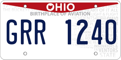 OH license plate GRR1240