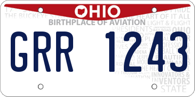 OH license plate GRR1243