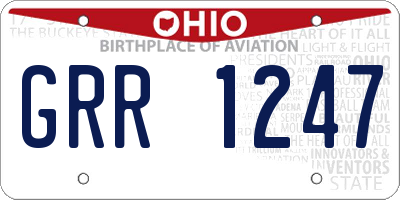 OH license plate GRR1247