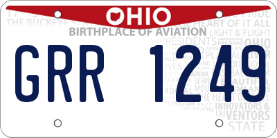 OH license plate GRR1249