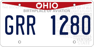 OH license plate GRR1280