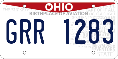 OH license plate GRR1283