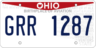 OH license plate GRR1287