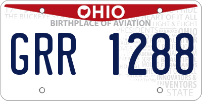 OH license plate GRR1288