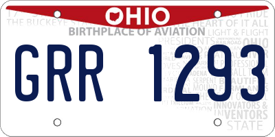 OH license plate GRR1293