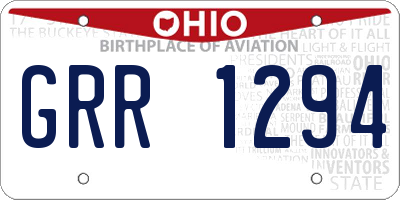 OH license plate GRR1294