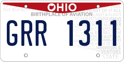 OH license plate GRR1311