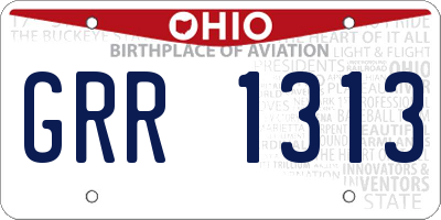 OH license plate GRR1313