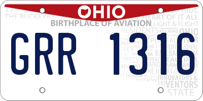 OH license plate GRR1316