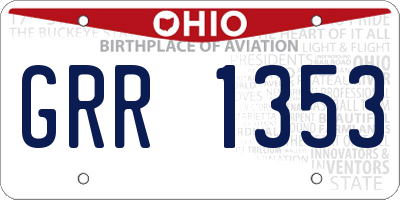 OH license plate GRR1353