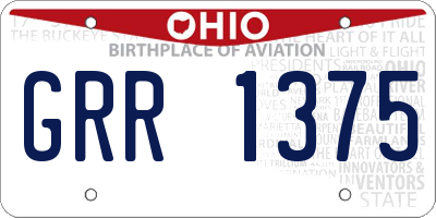 OH license plate GRR1375