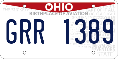 OH license plate GRR1389
