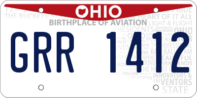 OH license plate GRR1412